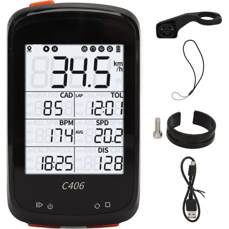 Compteur Vélo Écran 2.5 Pouces Noir ANT+ BT Capteurs Rétroéclairage Automatique Réglage Heure Auto Support Accessoire Cyclisme Odometre (1/5)