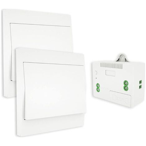 RF433 Interrupteur sans Fil, sans Pile, télécommande Murale Va et vient, Interrupteur Mural Auto alimenté, sans câblage, émetteur pour Panneau Mural (kit à 2 Voies), intérieur extérieur étanche (1/5)