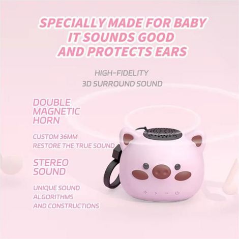Mini Enceinte Bluetooth de Poche, Mignon Cochon de Dessin Animé, Barre de Son Sans Fil, Haut-Parleur Stéréo Étanche IP65, Boîte à (1/5)