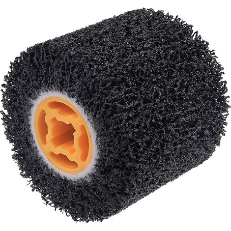 Rouleau abrasif pour décaper la peinture et la rouille, brosse métallique abrasive grain 40 et roue de polissage (1/5)