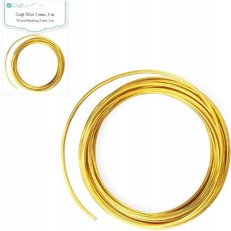 Alambre metálico floral dorado de 2 mm y 5 m (1/5)