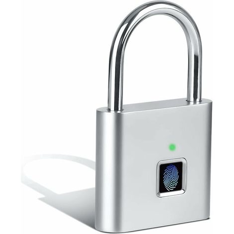 Smart Fingerprint Lock, Silver with USB Charging Function, for Locker, Suitcase (Silver, 43X67mm) (1/5)