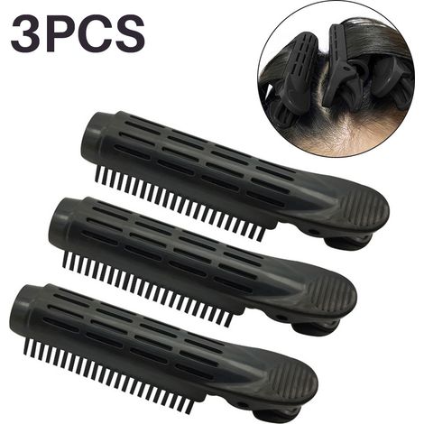 [Yue Xing Hui] Pince à volume pour racines de cheveux, auto-adhésive, pour sécher, coiffer et boucler les cheveux, sans les abîmer, fer à boucler volumisant de qualité supérieure (lot de 3, noir)