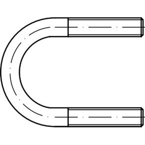 Reidl DIN 3570 530 A4, blank, A Rundstahlbügel A zweiseitiges Befestigungs-Gewinde