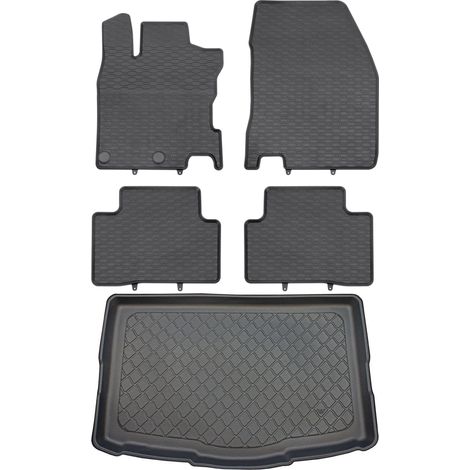 Ensemble de tapis de sol en caoutchouc pour Nissan Qashqai II J11 SUV (02.2014-2020) + tapis de coffre (1/5)