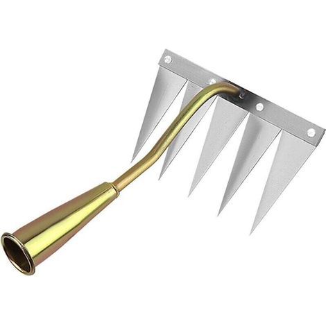 Râteau À Désherbage pour Jardin,Outils de Désherbage pour Jardinage,Désherbeur Manuel Multifonction pour Nivellement et - Outil de Jardin Portable,Cinq dents (1/4)