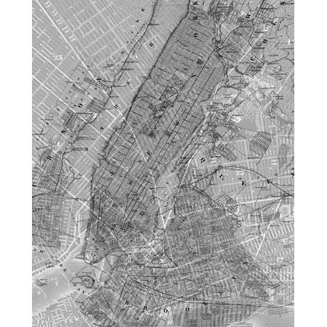 Papier peint panoramique moderne,minimaliste,modern,urban NYC Map (1/4)