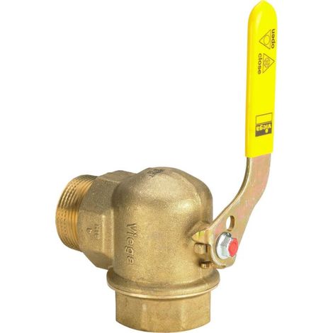 Viega robinet à tournant sphérique pour compteur de gaz 525132 R/Rp 2000 , laiton, angle, pour compteur de gaz à deux prises