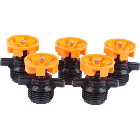 (5 pièces) 1/5 buses d'arrosage automatiques à rotation 360° avec filetage mâle 1/2" pour jardin, parc, pelouse, fleurs et légumes (1/5)
