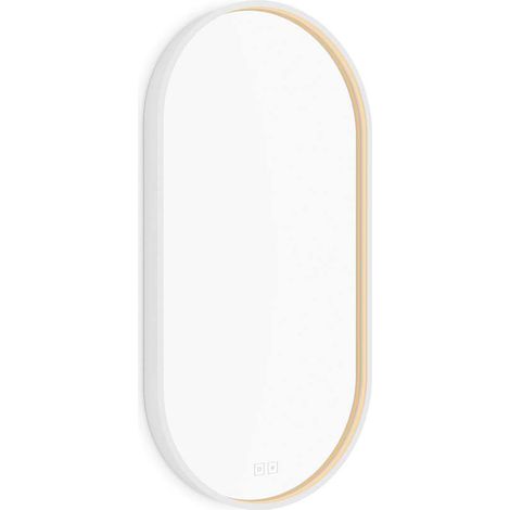 Nimco - Spiegel mit LED-Beleuchtung, 40x80 cm, zwei Berührungssensoren, mattweiß ZPB 32002LVX-05 (1/5)