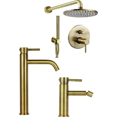 Ensemble de salle de bain complet avec mitigeur de bidet haut et ensemble de douche Pollini Jessy KITJES4 (1/5)