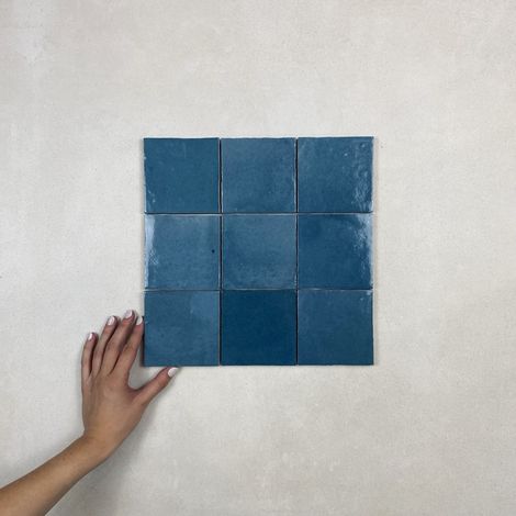 Carrelage mural Effet Zellige Bleu Canard CROGIOLO ZELLIGE 10x10 cm Petrolio (1/3)