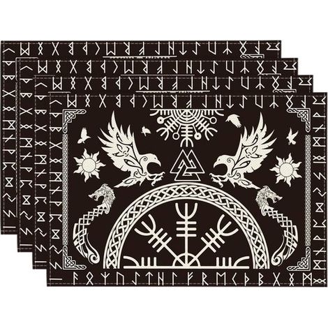 Vierteiliges Platzset – Platzsets – Festliche Platzsets – Abwaschbare Platzsets – Küchendekoration – Partydekoration – 30 x 45 cm (1/5)