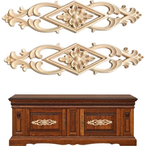 2 pièces décorations bois meubles ornements bois meubles décorations bois Peuvent être fixées murs portes armoires fenêtres miroirs (1/4)