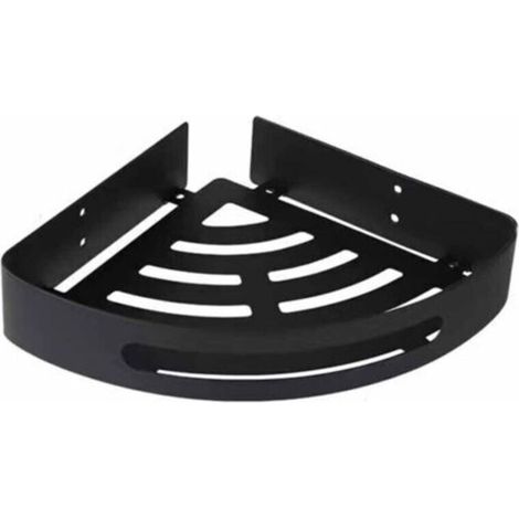 Étagère de douche grand angle, étagère triangulaire en acier inoxydable 304, étagère de rangement pour salle de bain, étagère d'angle murale, panier d'angle (noir)