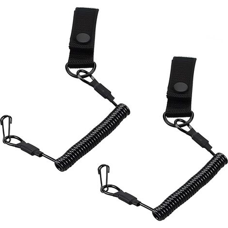 Tactical Lanyards with Elastic Safety Cord and Spiral Carabiner (1/3)