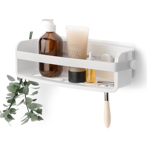 Panier de douche adhésif, Blanc (1/5)