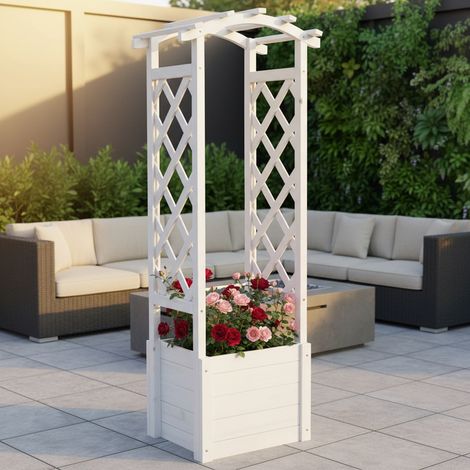 rosa arco arco fiore vaso traliccio traliccio traliccio traliccio traliccio traliccio rosa rotaia colonna colonna in legno telaio in legno bianco (1/5)