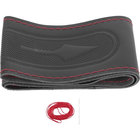 Housse de volant microfibre 15 pouces à coudre DIY avec fil et aiguille universelle pour Honda Civic Rouge (1/5)