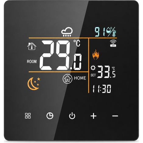 Thermostat Intelligent WiFi K9 Noir 3A pour Chauffage à Eau et Chaudière Murale (1/5)