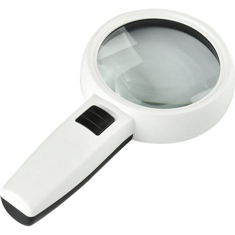 Lupe mit Licht, große Handlupe mit 3 LED-Leuchten für Makuladegeneration, Lesen für Senioren, Löten, Inspektion, Münzen und Schmuck (1/5)