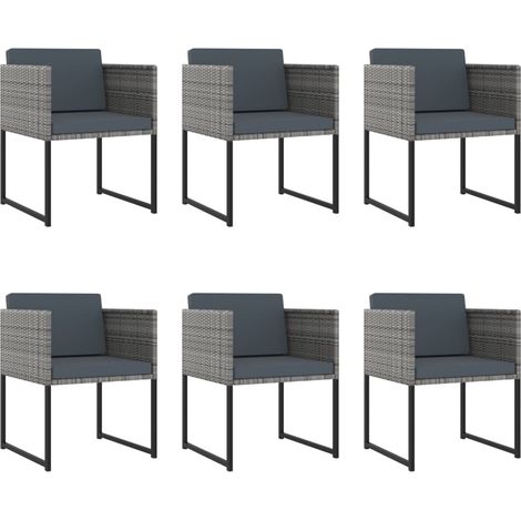Ensemble à manger de jardin coussins 11 pcs Mobilier de jardin Résine tressée Gris (1/5)
