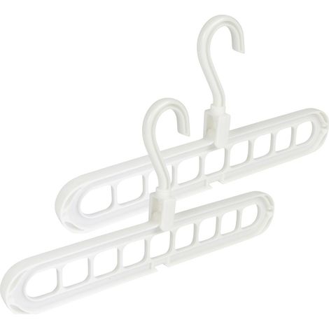 Cintre gain de place 9 en 1, blanc, PP, organisateur multifonctionnel pour foulards, ceintures et cravates (1/5)