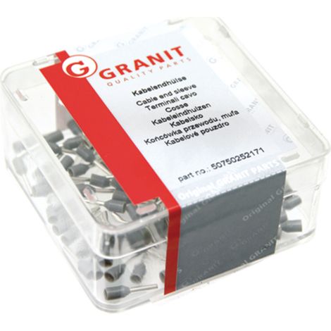 Isolierte Drahtenden, Querschnitt 0,75 mm², L = 8–14 mm, Innendurchmesser 1,2–2,8 mm, weiß