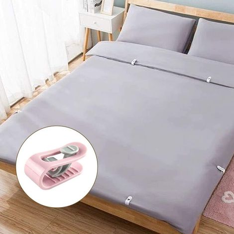 12 Pièces Clip Housse de Couette, Clips de Housse de Couette, Clip Drap de Lit,Anti-dérapant sans Aiguille Clip de Fixation Literie Accessoires (Green) (1/4)