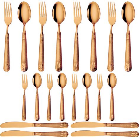 Ensemble d'argenterie de 40 pièces, Service de couverts en acier inoxydable de qualité supérieure pour 5 personnes comprenant une fourchette, un couteau, une cuillère, un lave-vaisselle, Ensemble de 2 (1/5)