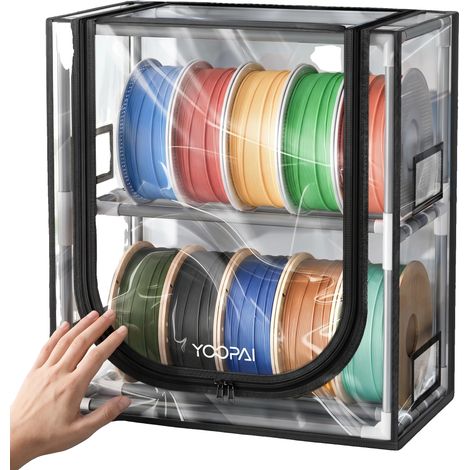 Organizador de filamentos, diseño impermeable, gran capacidad, 10 tapas transparentes. (1/2)