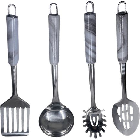 Eisenbach a0019 set di utensili da cucina in acciaio inossidabile da 4 pezzi - marmo