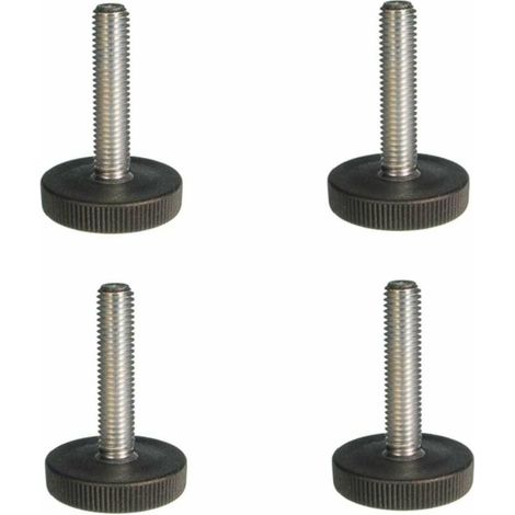4x vis pied M6 x 20 base 29mm bouton moleté tête plastique molette meuble table chaise (1/2)