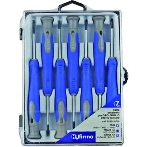 Cacciaviti per Orologiai Hufirm Cromo Vanadio Sr 7 Pezzi