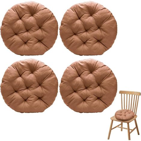 Juego de 4 cojines redondos para sillas, 40x40 cm, cojines redondos para el suelo, ideales para sillas de oficina y sillas de jardín. (1/5)