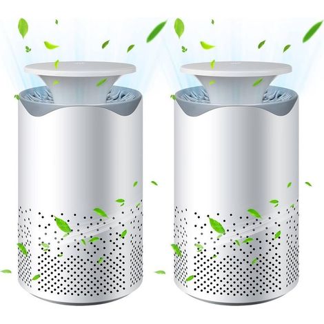 Lot de 2 purificateurs d'air pour chambre à coucher : petit purificateur d'air H13 pour la maison avec câble USB et veilleuse colorée, filtre à air pour la maison, la poussière, le pollen, les squames (1/5)
