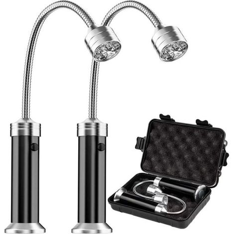 Lampe de poche magnétique pliable à 9led, 2 pièces, tuyau d'éclairage pour barbecue, lampe de travail pour réparation, lumière d'aspiration magnétique (1/5)