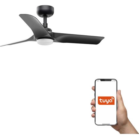 Faro Hey Ventilateur de plafond intelligent LED Hey 90 cm, noir mat, CCT (1/4)