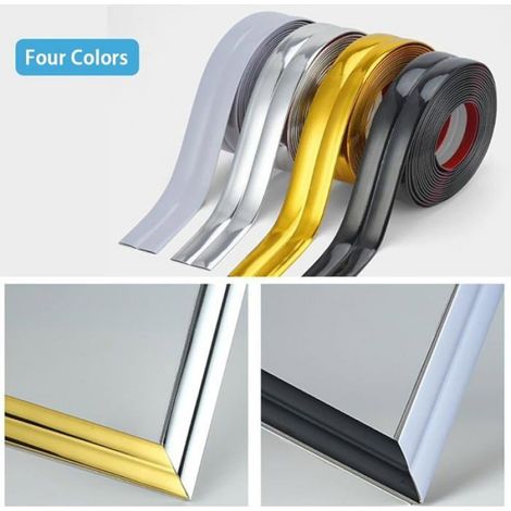 Cornière PVC 1 × 1 cm autocollante ton or, protection des angles muraux de 2 cm pour 5 m (1/5)