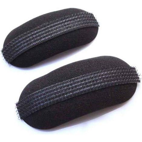 3 paires de pinces à cheveux ovales noires en forme de coussin, épaisses et moelleuses, pour une frange volumineuse.