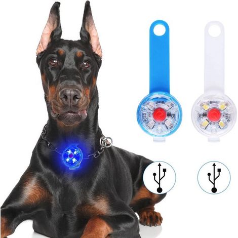 2 Stück Haustier-Sicherheitslichter - USB-wiederaufladbare LED-Blinklichter für Hunde und Katzen (1/5)