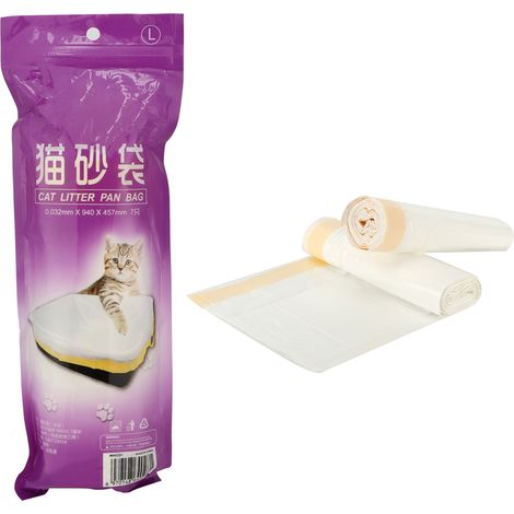 2 Paquets de Housses pour Bac à Litière avec Cordon, Sacs pour Litière de Chat, Accessoires pour Chats (Taille M) (1/5)