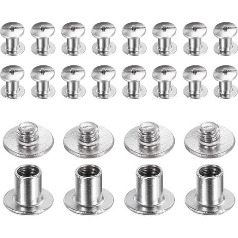 20 Jeux De Vis Chicago M4x6mm 3mm Longueur Métal Argent (1/5)