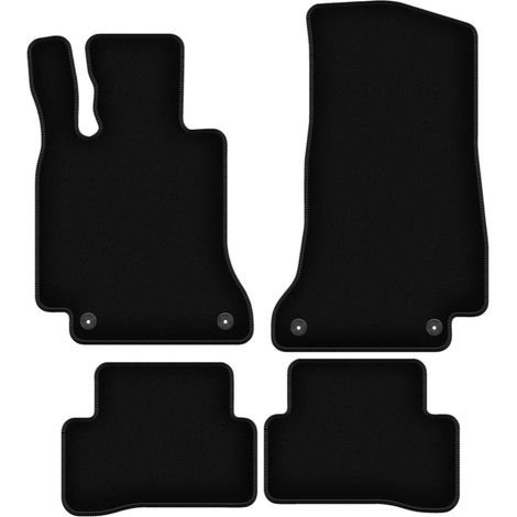 Tapis de sol en velours noir BASIC pour Mercedes C W205 avec repose-pieds break, berline (2015-)