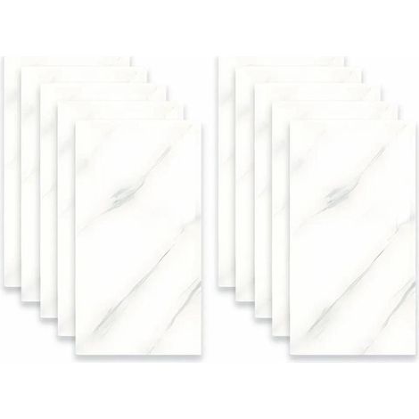 Selbstklebende PVC Wandpaneele Marmoroptik 60x30cm 10 Stück Weiß (1/5)