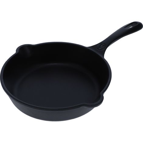 Victoria 39363 Poêle en Fonte Naturelle Induction 20cm, Convient pour le Feu, Barbecue, Four Noir (1/5)