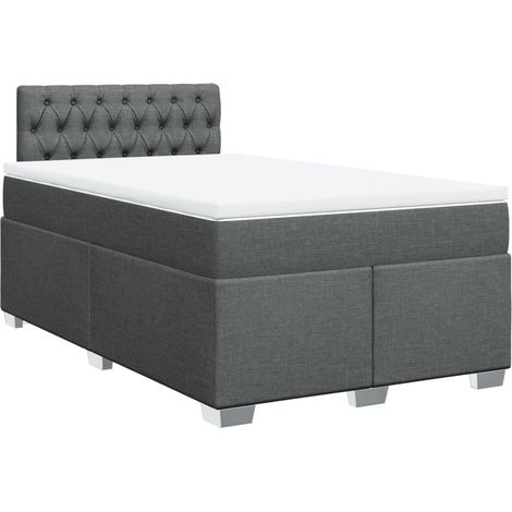 Maison Exclusive - Cama box spring con colchón tela gris oscuro 1 (1/5)