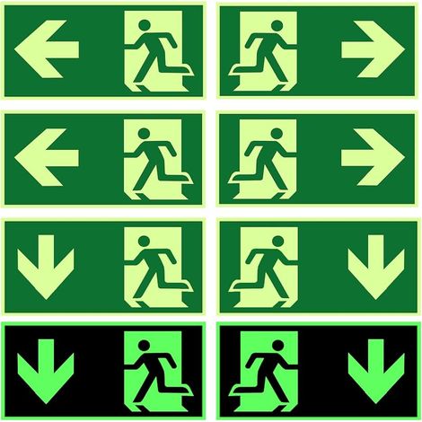 8 Pancartes de Sortie de Secours Photoluminescentes (1/5)
