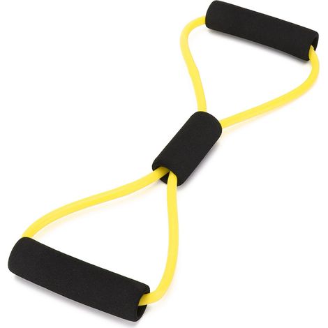 1 Corde de traction élastique forme 8, mousse antidérapante, tube latex résistant, pour yoga et musculation (1/5)