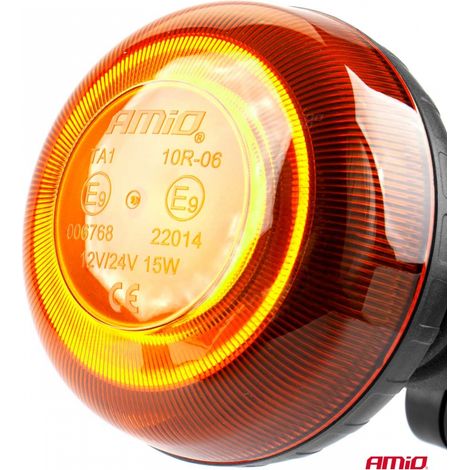 Mini feu clignotant d'avertissement 18 LED R65 R10 12V 24V W21p amio-02922 (1/5)
